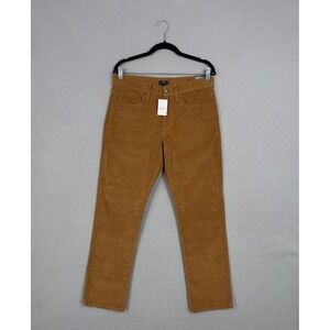 J Crew Pants Mens 30x30 Brown Corduroy Straight Leg Flex Casual Preppy NWT